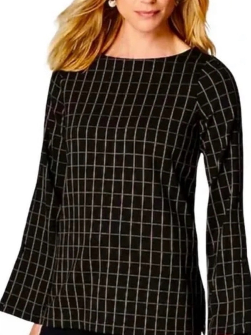 J.Jill pointe black and gold long sleeve blouseXL preowned in good condition